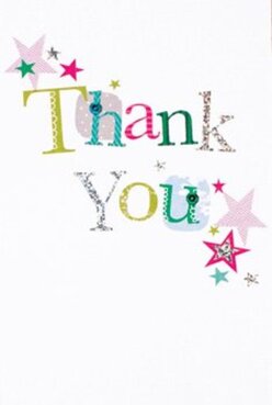 This thank you card is alive with delight, its jubilant colours and charming design capturing the creative pulse of Stoke Newington. The words 'Thank You' are stitched across the crisp white front, each individual letter a piece in a playful patchwork-lime, deep fuchsia, and sky blue-with subtle patterns that suggest the prints and textures you'll find in the area's independent shops and studios. Sprays of magenta, teal, and gold stars scatter like confetti after a Clissold Park festival, inserting a lightness that is both refined and unscripted. Silver tones within the lettering catch the light, adding a hint of handcrafted magic felt in every bespoke bouquet at Flower Delivery Stoke Newington. The pure white backdrop acts as a tranquil canvas, making each vivid detail shine without distraction. You sense the tactile quality in the card's print, echoing the feel of fresh wraps and ribbons used in local flower designs. Easily imagined paired with a bright, thoughtful bouquet and delivered to homes along Church Street or the Victorian terraces of Newington Green, the card becomes a reassuring token of real thanks. Every element in its playful, creative arrangement reflects the florist's connection to Stoke Newington's lively, heartfelt community, where the giving of gratitude is as natural as a stroll among the market's blooms.